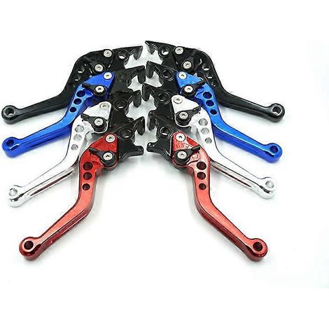 1 paire de poignées de levier de frein à tambour d'embrayage en aluminium pour moto, universelles - Rouge (1/5)