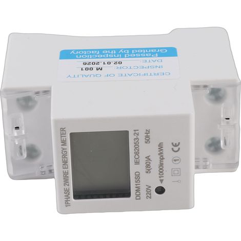 Compteur d'énergie électronique monophasé kWh 5-80A DDM15SD avec affichage numérique LCD rétroéclairé (1/5)