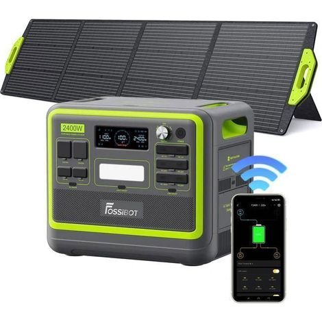 Générateur solaire électrique 2048Wh 2400W – Portable IP68 – Charge rapide 1,5h – Alimente jusqu'à 16 appareils simultanément