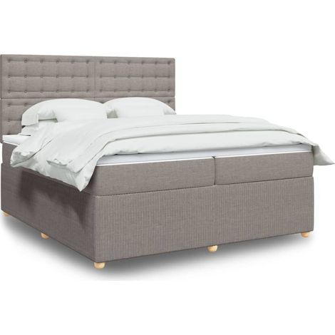 Giroletto a Molle con Materasso Tortora 200x200 cm in Tessuto vidaXL (1/5)