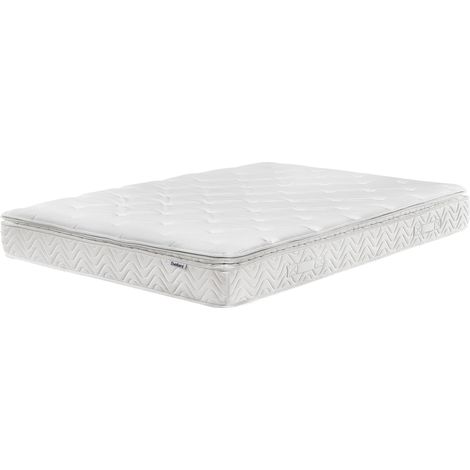 Pocket Spring Mattress White Bamboo Fabric EU Super King Size 7 Zone Hard Firm Removable Cover LUXUS