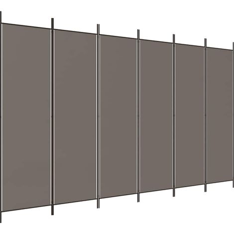6-tlg. Paravent Anthrazit 300x220 cm Stoff vidaXL