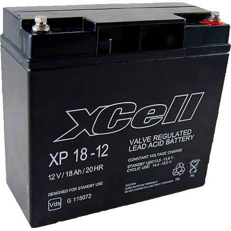 XCell XP18-12 AGM Bleiakku 12V 18Ah - M5-Innengewinde / Schraubanschluss - VdS G115072