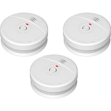 EVACUATE Lot de 3 détecteurs de fumée NF autonomie 5 ans, garantie 3 ans, modèle KNX, sécurité optimale pour votre maison. (1/5)