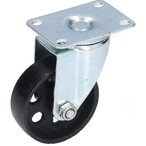 Roulette pivotante de 8,9 cm (3,5 po) en fonte, à double roulement, accessoire robuste pour chariot. (1/5)