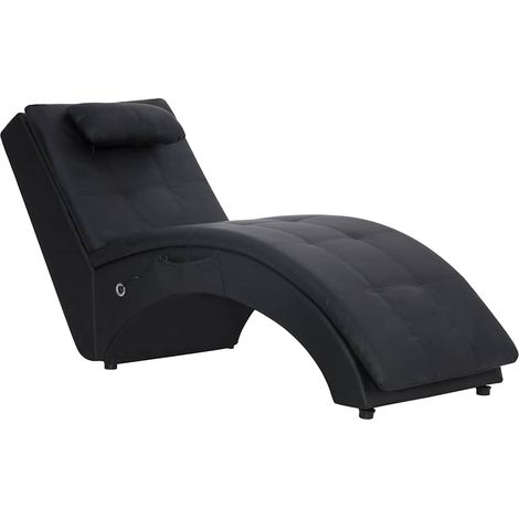 vidaXL Diván de masaje con almohada de cuero sintético marrón (1/2)