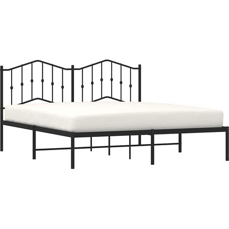 Estructura cama sin colchón con cabecero metal negro 183x213 cm vidaXL (1/5)