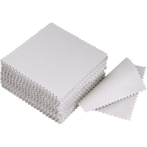 Chiffon de nettoyage et de polissage pour bijoux en argent sterling, or et platine, lot de 50 (gris) (1/5)