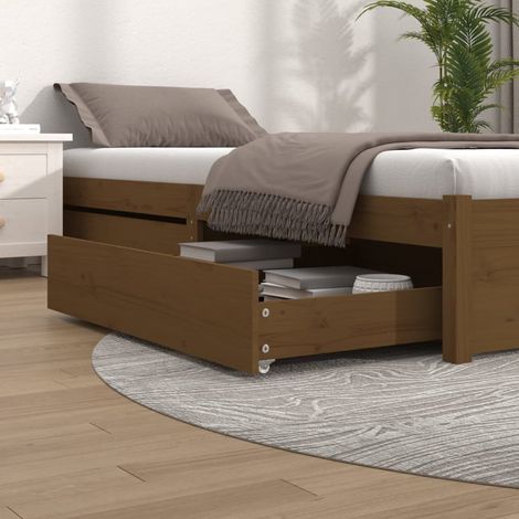 Set di 2 Cassetti per Letto - Cassetti sottoletto in Legno Massello di Pino Miele BV991706 - BonneVie (1/5)