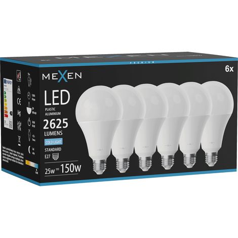 Mexen Nova 6x Ampoule LED E27, A95, 25W, Froid - 6500K, 2625 lm - L100-E27-2565-01x06 (1/3)