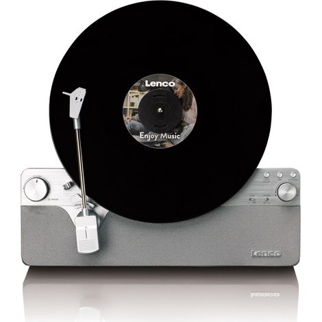 Lenco LSA-071SI - Tocadiscos Vertical Totalmente automático con Altavoces incorporados y Bluetooth® - Plata