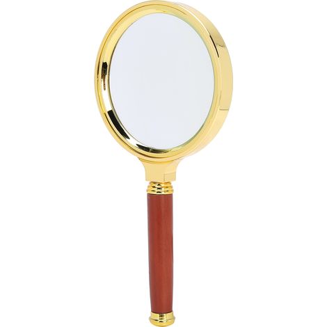 Loupe à main 80mm grossissement 6x, loupe ancienne en laiton pour lecture et bijoux, outil d'observation pour seniors, modèle rétro avec verre grossissant (1/5)