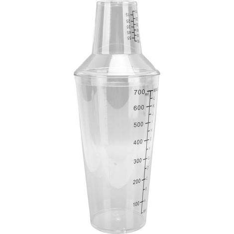 Graduierter, transparenter Cocktailshaker, Standardfassungsvermögen, auslaufsicher, 700 ml, ideal für Barkeeper. (1/5)