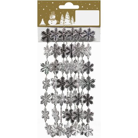 Schneeflockengirlande silber 180 cm