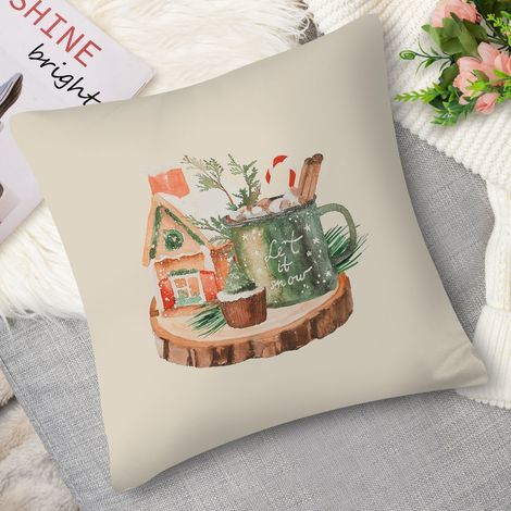 Housse de coussin,Coussin décoratif hiver nordique, 60x60 cm (1/5)