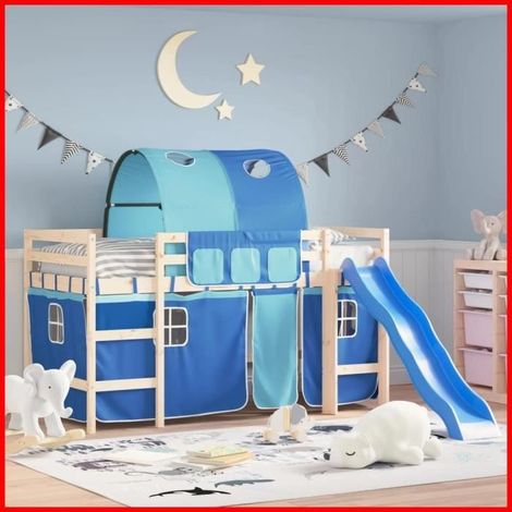Rideaux pour lit mezzanine - VGEBY - Tunnel bleu - 100% polyester - Dimensions variées - Enfant (1/4)
