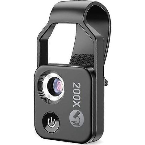 Accessoire pour microscope de téléphone portable grossissant 200x avec lentille, mini microscope numérique portable avec lumière LED/uni (1/5)