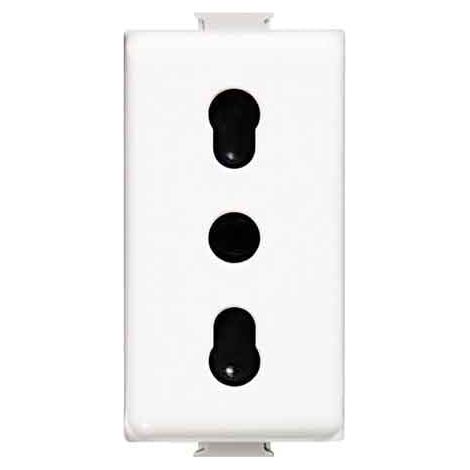 Presa Bivalente Matix Bticino 10 e 16 A 250V 2P con T Bianco
