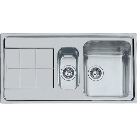 Foster 2163062 KS Lavello da incasso 1 vasca e 1-2 con gocciolatoio 97x50 cm Inox AISI 304 colore Acciaio Spazzolato (1/2)