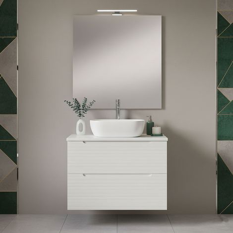 Kibath Mueble+lavabo+espejo+LED BOREAL 60x45 blanco 2c sobre enc. (1/5)