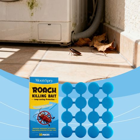 Cockroach bait sticky notes for kitchen, living room, bedroom, and home use - 16 sticky notes + 16 adhesive backings (1/5)