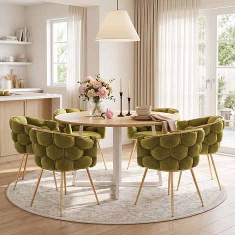 Chaise d'accent moderne et luxueuse, fauteuil de coiffeuse avec piètement en métal pour chambre, salon et salle à manger (1/5)