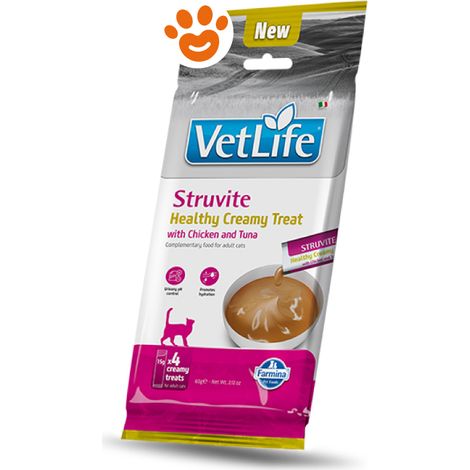 Farmina Cat Vet Life Struvite Creamy Treat al Pollo e Tonno - Bustina 60 Gr - Snack