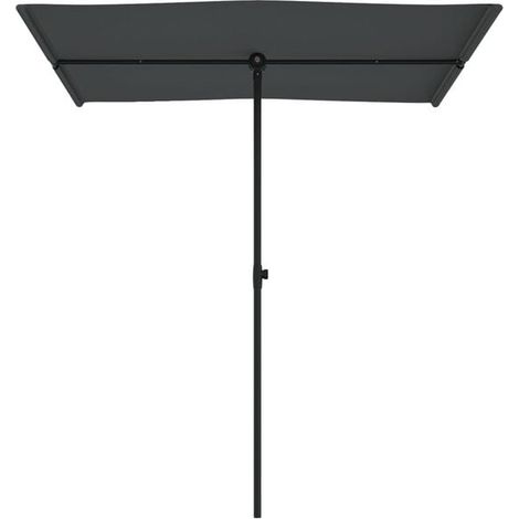 Parasol de jardin anthracite 180 x 110 cm à mât en aluminium – Protection solaire pour terrasse, balcon et extérieur, ombrage rotatif (1/5)