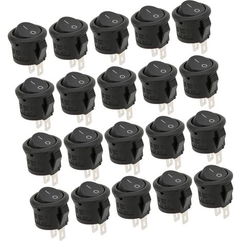 20 pièces interrupteurs à bascule mini ronds 2 broches 2 positions KCD11 composants de commande industrielle (1/5)