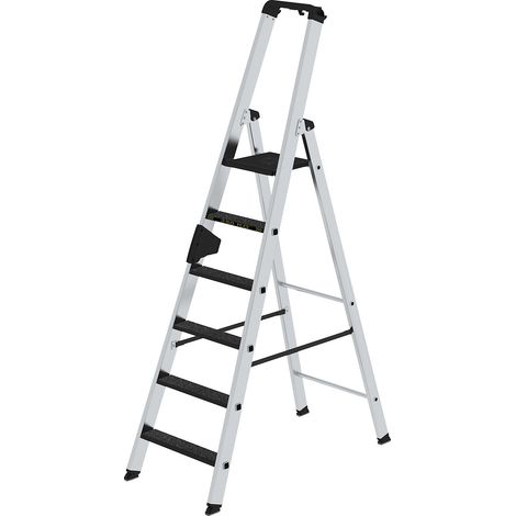 Günzburger Steigtechnik Escabeau à marches 250 kg accès unilatéral avec clip-step R13 6 marches - 042706 (1/5)