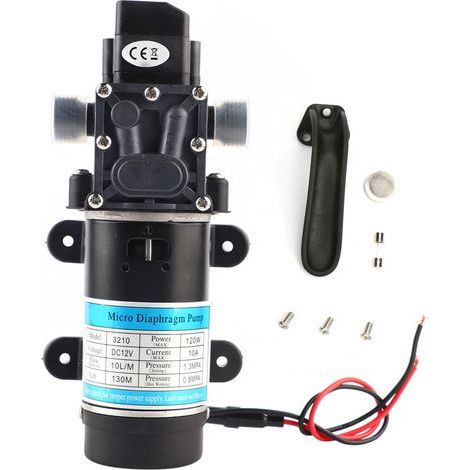 120W Electric Water Pump, 10L/min, Diaphragm, Self-Priming, for 12V/10A High Pressure Washer (1/5)