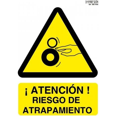 SEÃ‘AL PELIGRO 21X29CM-Â¡ATENCION RIESGO DE ATRAPAMIENTO - METALICAS JULIO GARC