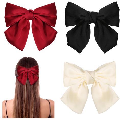 Lot de 3 pinces à cheveux nœud, nœuds pour cheveux femmes, grande épingle à cheveux nœud, pinces à cheveux nœud, accessoires de cheveux élégants en satin pour filles
