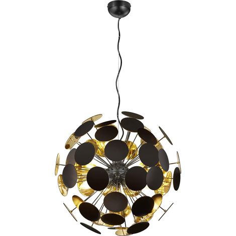 Plafoniera a sospensione faretti sala da pranzo lampada a pendolo luci trio oro nero 309900632 (1/3)