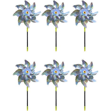 Ensemble de 6 moulins à vent multifonctionnels pour répulsifs à oiseaux - Ornement décoratif - Type 1 (1/5)