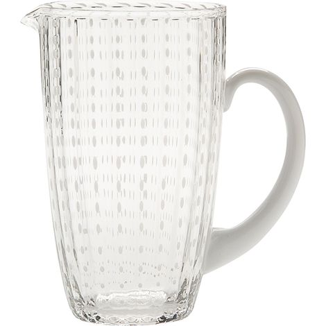 Federico de Majo Caraffa collezione Perle in vetro trasparente lavorato a mano artigianale design elegante per la tavola Made in Italy unica (1/5)