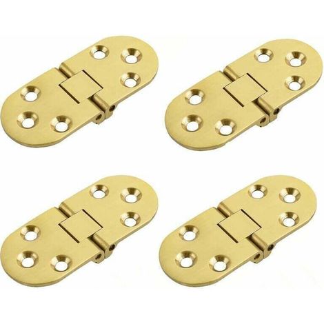 Klapptische, faltbare Verbindungsstücke, Möbelbeschläge aus Edelstahl, 180° klappbar, 2 mm dick, verchromt, 4er-Set, goldfarben