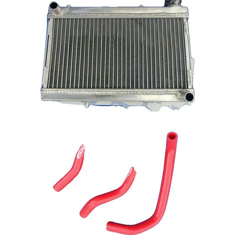 Radiador, construcción de aluminio, capacidad de refrigeración mejorada, rojo. (1/2)