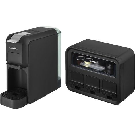 Máquina de café de cápsulas CATLER Porto ES 721 - Compatible con Dolce Gusto - Nespresso - Caja de almacenamiento de cápsulas - Negro (1/5)
