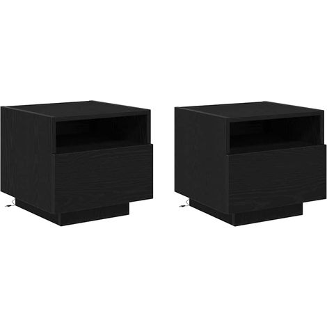 Maison Exclusive - Nachttisch 2 pcs Schwarz Eichen-Optik 40 x 39