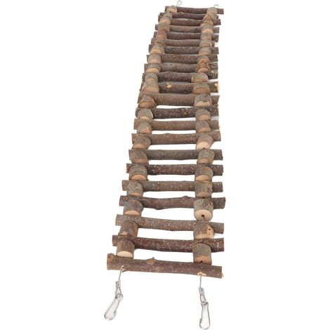 Échelle d'escalade pour animaux de compagnie, en bois flexible, durable et écologique, idéale pour les perroquets et les chinchillas (70 cm / 27,6 pouces). (1/5)