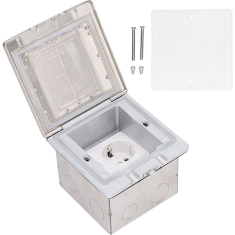 Prise de courant encastrée au sol, étanche et ignifugée, avec port pour câble réseau, norme européenne AC250V (1/5)
