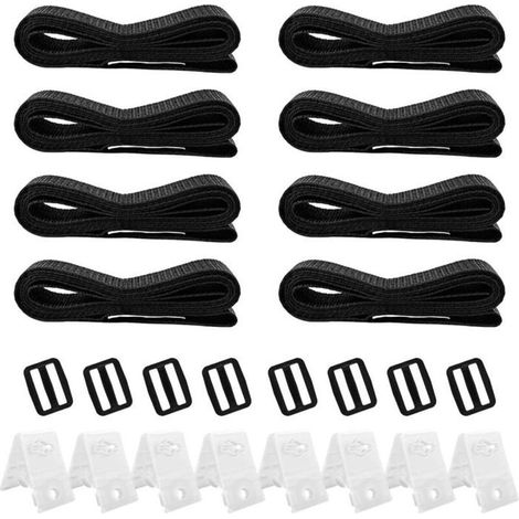 Kit de Fixation pour Bâche Solaire de Piscine, Accessoires Enrouleur de Couverture Solaire Jeu de Roues de Parasol Sangles de Serra (1/5)