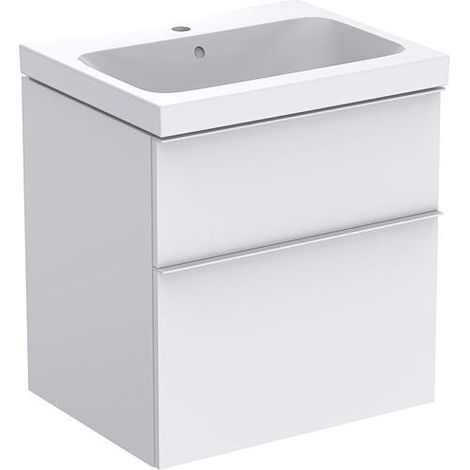 Meuble sous-vasque+vasque céramique Geberit iCon 600x705x485 mm blanc mat (1/4)