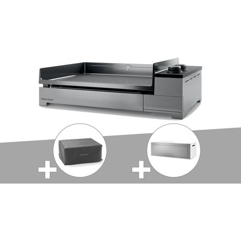 Plancha gaz Premium 60 inox avec housse et couvercle pour plancha - Forge Adour