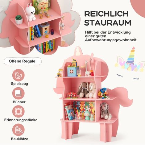 Einhorn bucherregal fur kinder spielzeug aufbewahrungsorganisator mit offenen regalen
