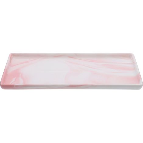 Ensemble Distributeur de Savon pour Salle de Bain en céramique Rose, Plateau Multi-Usage, Facile à Nettoyer, pour lavabo et Salle de Bain d'hôtel (1/5)