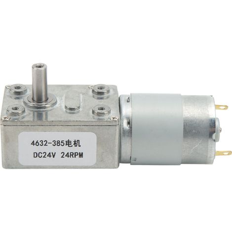 Moteur réducteur à vis sans fin 24V CC 24RPM auto-freinant aluminium laiton rotation CW/CCW pour treuil fenêtre porte (1/4)