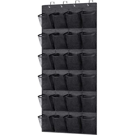 Porte-chaussures suspendu pour porte, organiseur mural à 24 poches en filet, rangement gain de place (1/5)