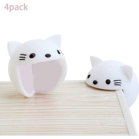 Protections d'angle, pare-chocs en forme de boule, sécurité bébé enfant, protection de meubles et de tables, 4 pièces (chat) (1/5)
